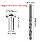 Yescom T316 Cable Railing Grommets for Level & Stair Posts 1/8"-3/16"