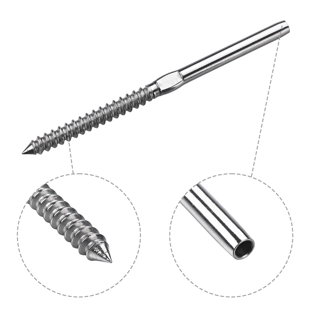 Yescom 1/8" Swage Lag Screws Left & Right T316 Stainless Steel 60ct.