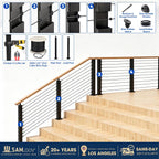 Yescom 36in T304 Stainless Steel Cable Railing Level Post (2x2, 16G)
