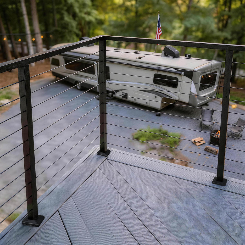 Yescom 36in T304 Stainless Steel Cable Railing Corner Post (2x2, 16G)