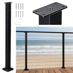 Yescom 36in T304 Stainless Steel Cable Railing Level Post (2x2, 16G)