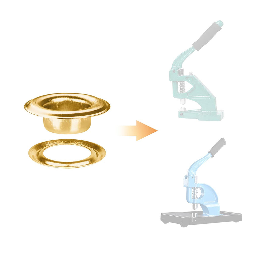 Yescom 1/4" 3/8" 1/2" #0 #2 #4 Grommet & Washer Brass/ Nickel