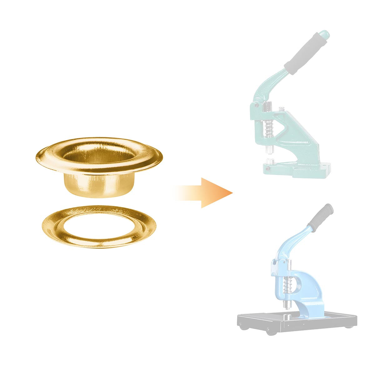 Yescom 1/4" 3/8" 1/2" #0 #2 #4 Grommet & Washer Brass/ Nickel