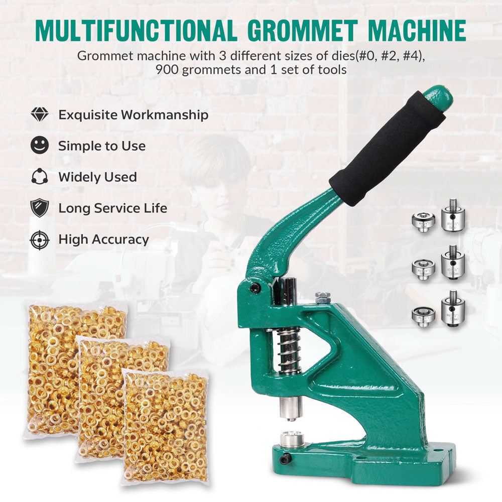 Yescom Grommets Tool Machine with #0 #2 #4 Dies 900ct.