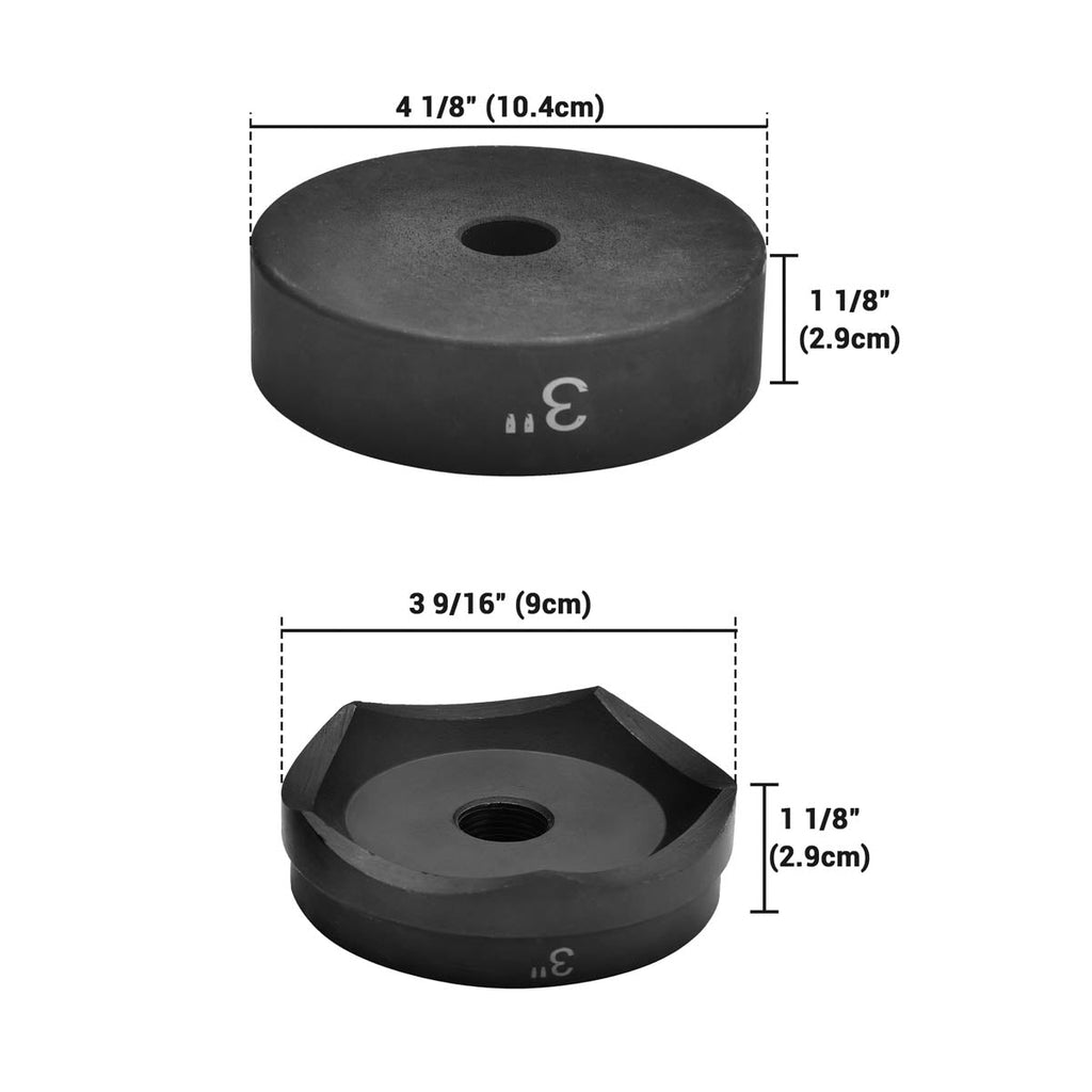 Yescom 40Cr Steel Knockout Punch Press Dies - 3in, 4in Optional