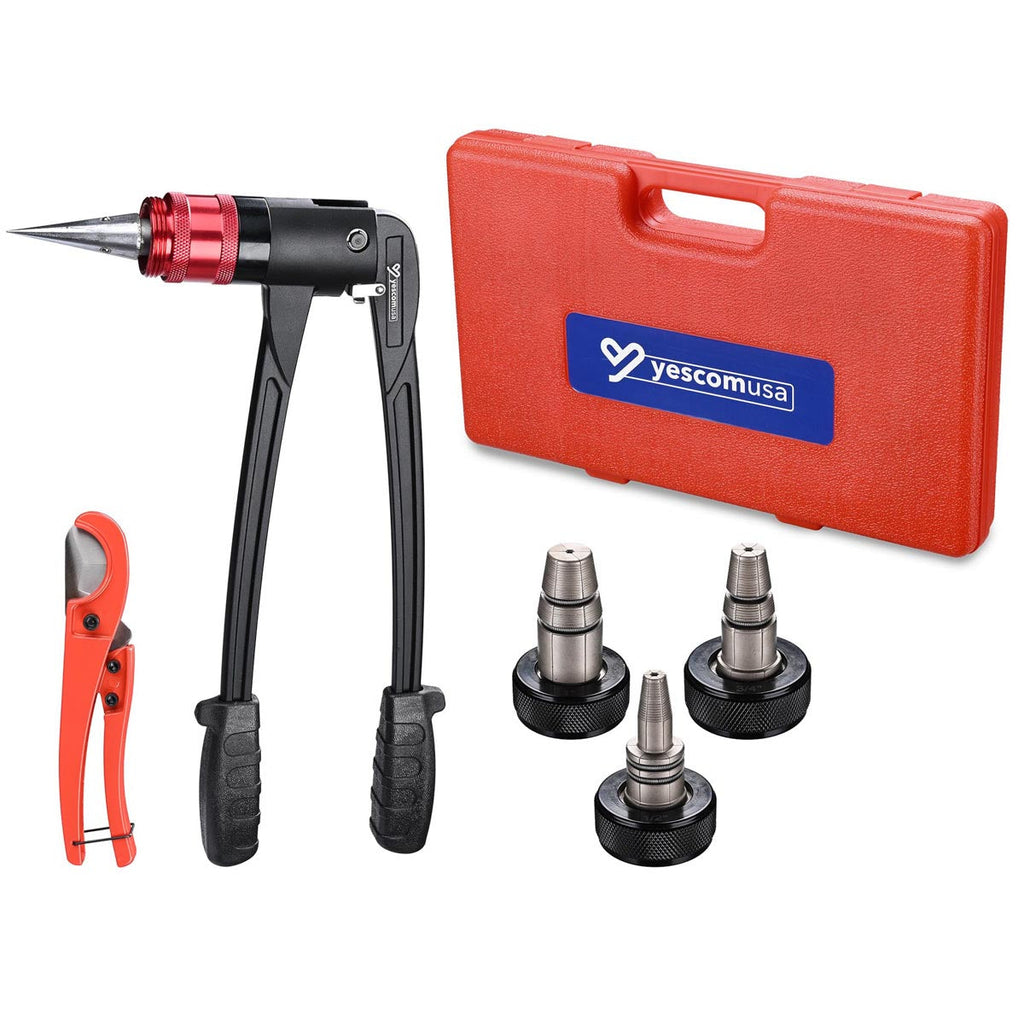 Yescom Auto Rotate PEX-A Expansion Tool with Tubing Cutter & Head