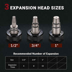 Yescom Auto Rotate PEX-A Expansion Tool with Tubing Cutter & Head