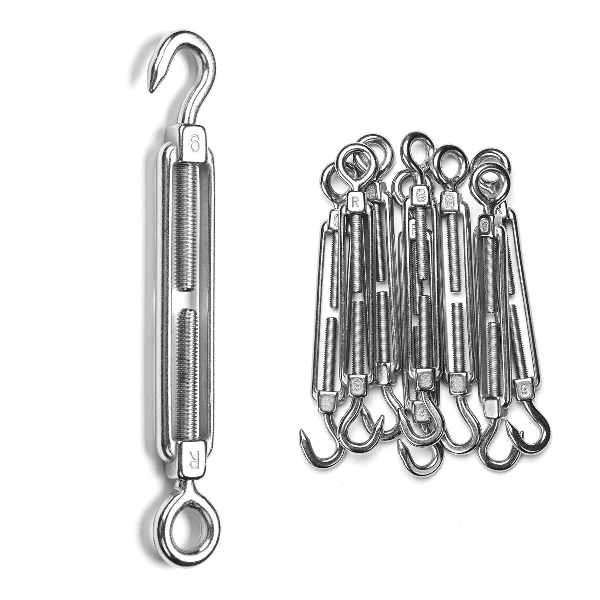 Yescom 1/4" x 4" Wire Cable Turnbuckle Hook & Eye Stainless Steel
