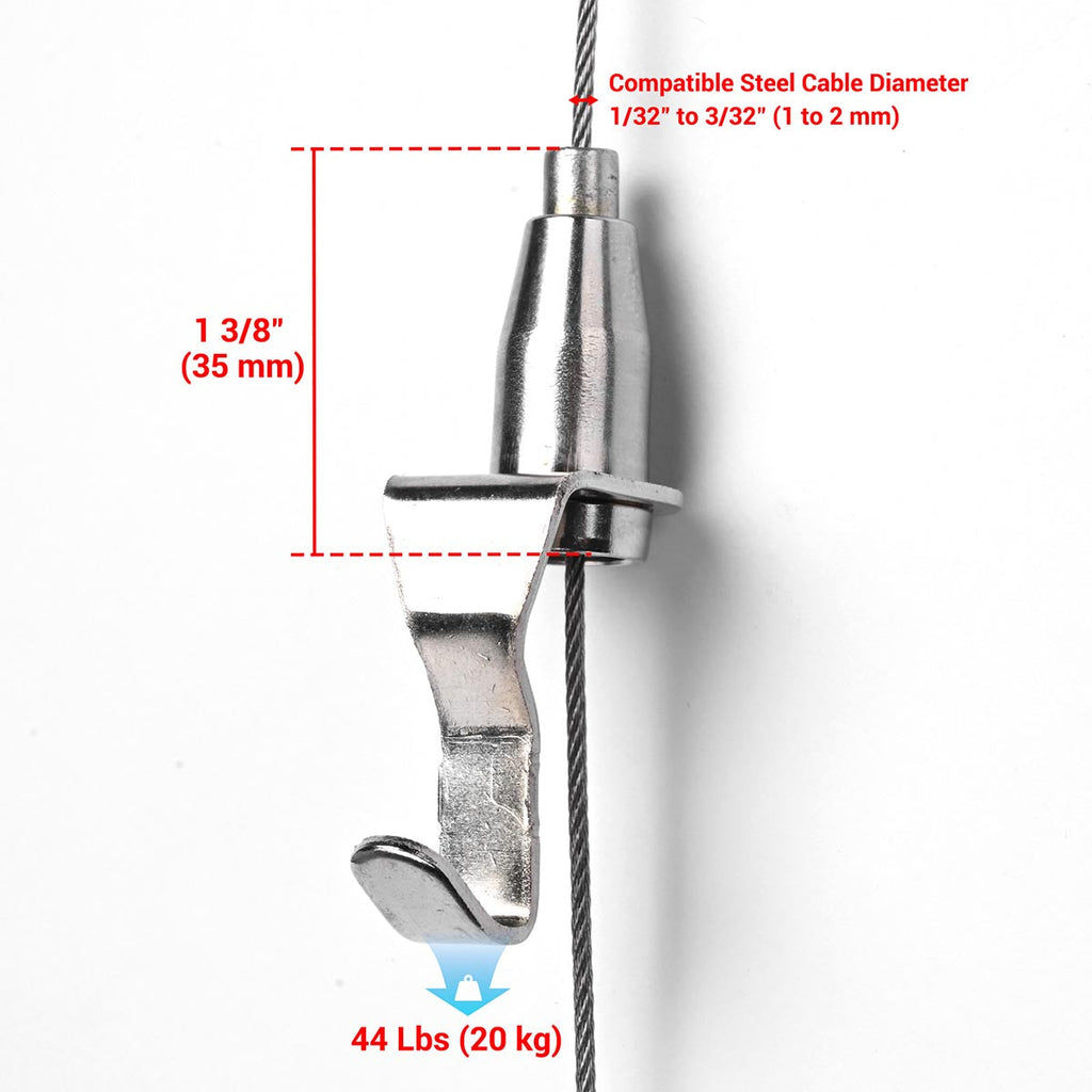 Yescom Adjustable Wire Grippers with Hook for 1-2mm Cable 20ct.