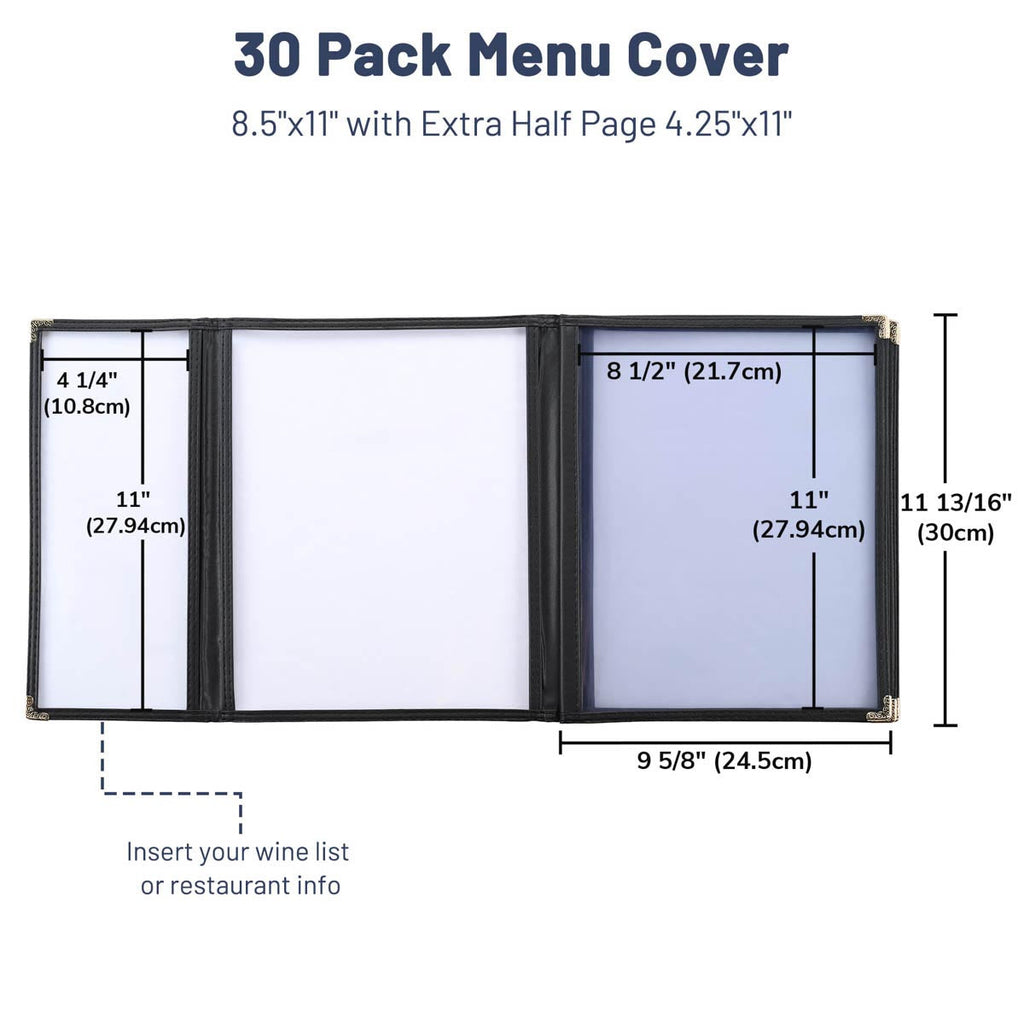 Yescom 30x Menu Covers Cafe Restaurant 8.5x11 & 4.25x11