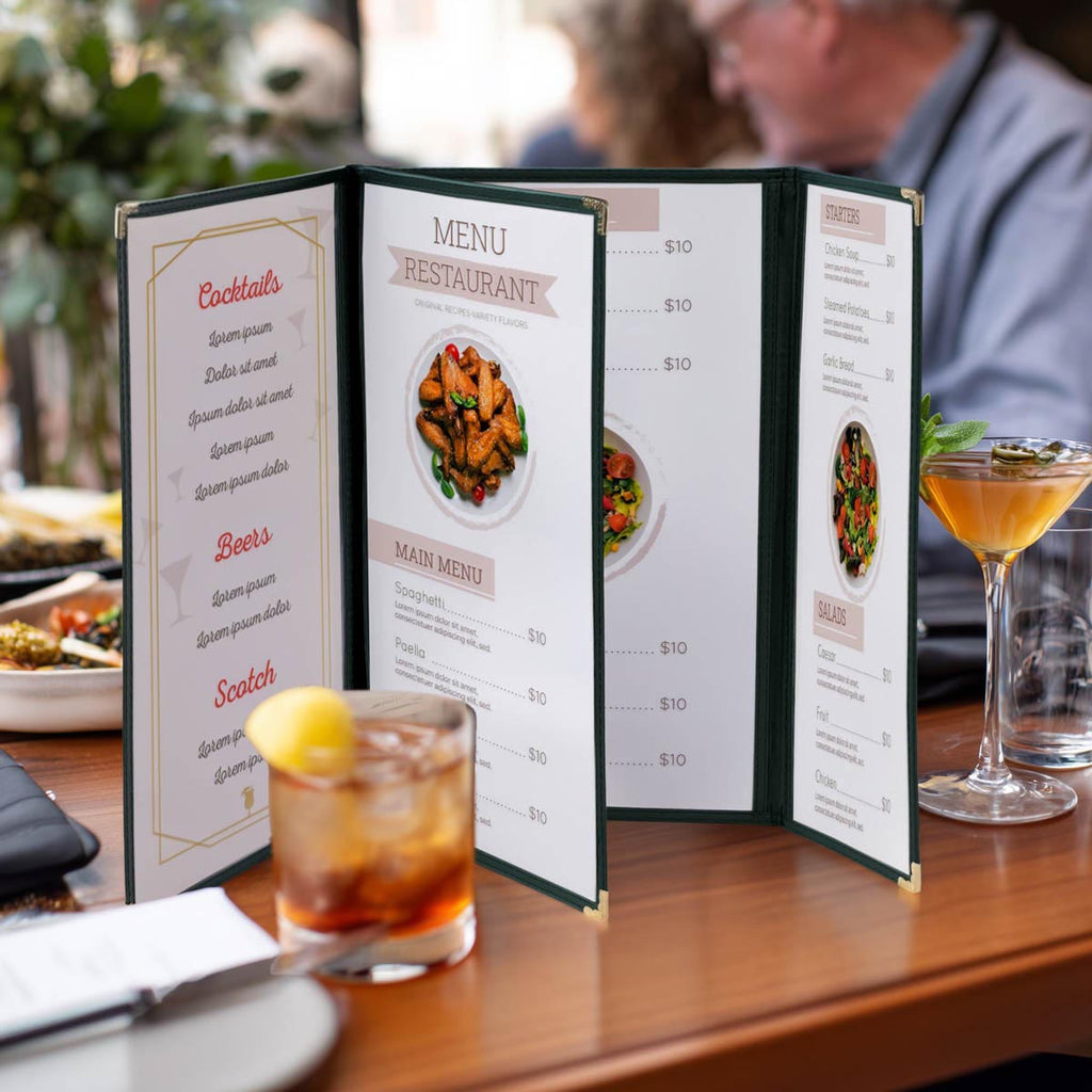 Yescom 30x Menu Covers Cafe Restaurant Green 8.5x14 & 4.25x14