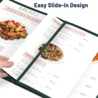 Yescom 30x Menu Covers Cafe Restaurant Green 8.5x14 & 4.25x14