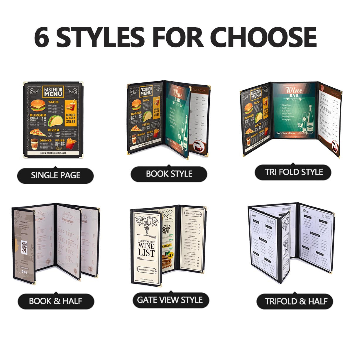 Yescom 8.5x11 Menu Covers Cafe Restaurant Red