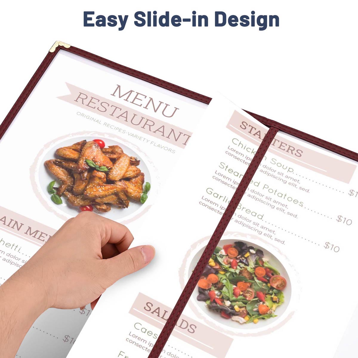 Yescom 8.5x11 Menu Covers Cafe Restaurant Red