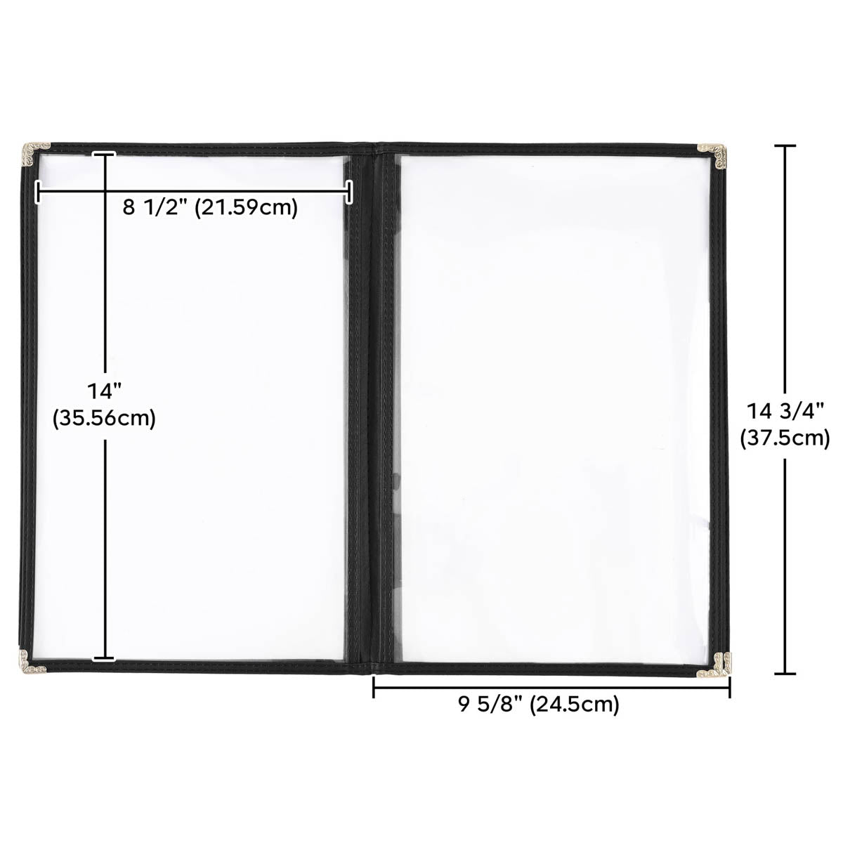 Yescom 30x Menu Covers Cafe Restaurant Black 8.5x14