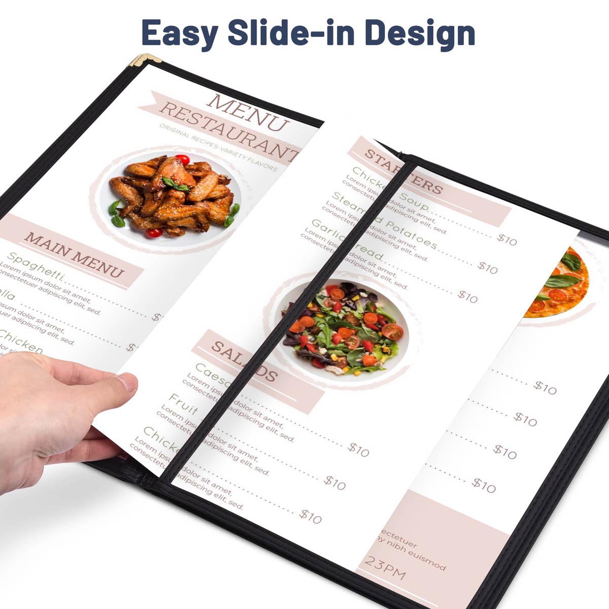 Yescom 30x Menu Covers Cafe Restaurant Black 8.5x14