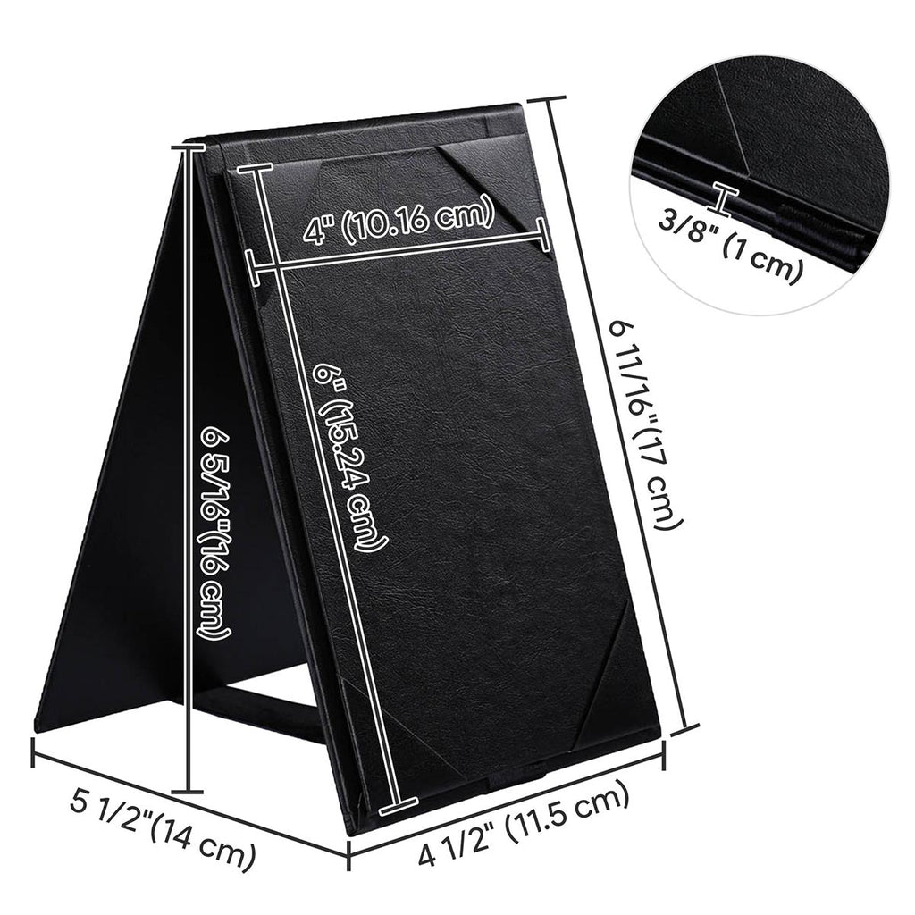 Yescom Table Tents Double Sided Cards Holder PU Leather