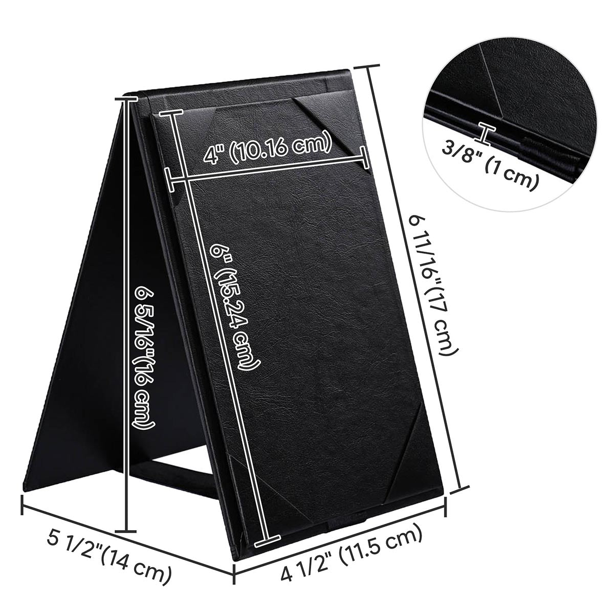 Yescom Table Tents Double Sided Cards Holder PU Leather