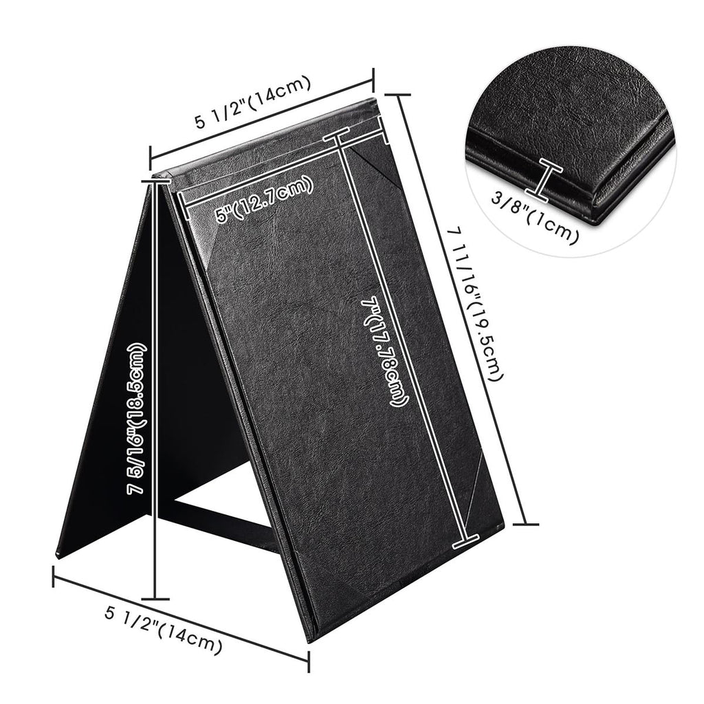 Yescom Table Tents Double Sided Cards Holder PU Leather