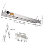 Yescom Food Warmer Overhead Heater 36 in. 1000W