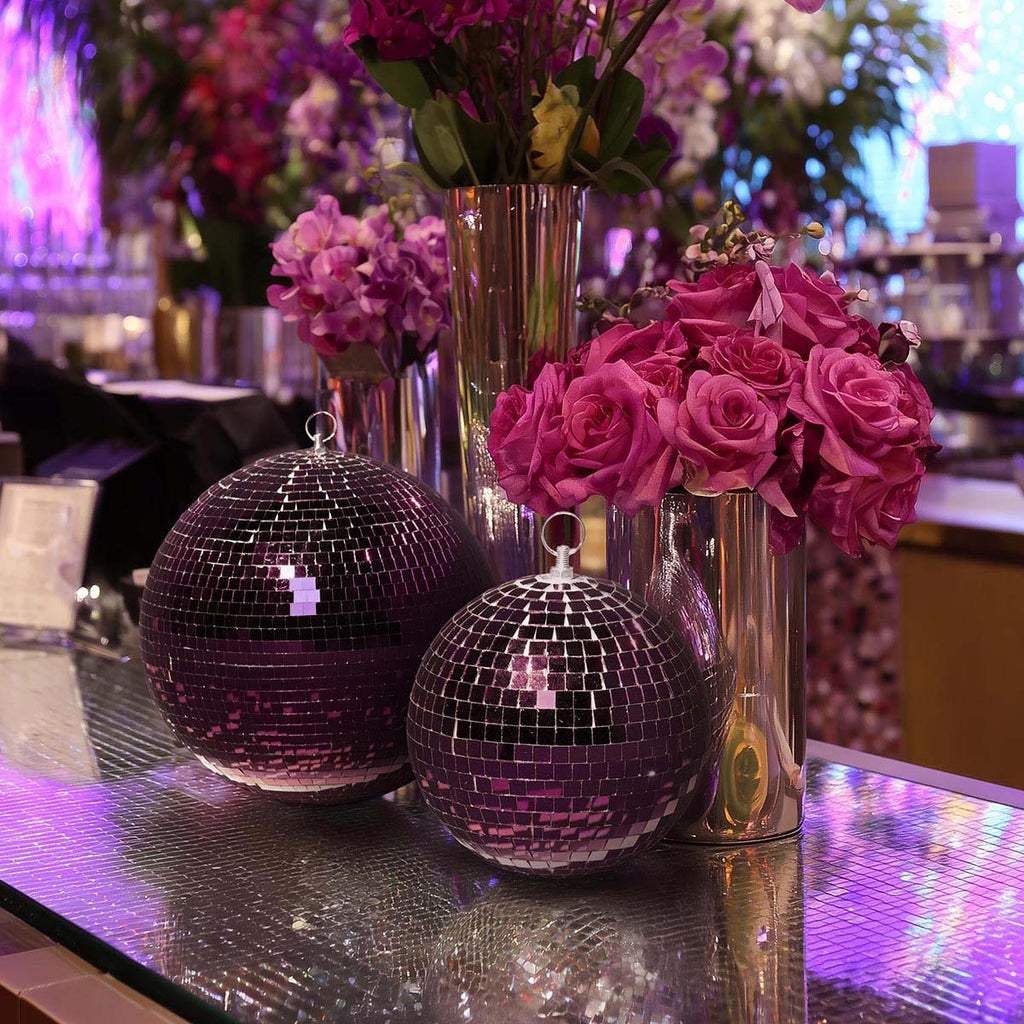 Yescom Purple Mirror Ball for Mardi Gras Awards Ceremonies