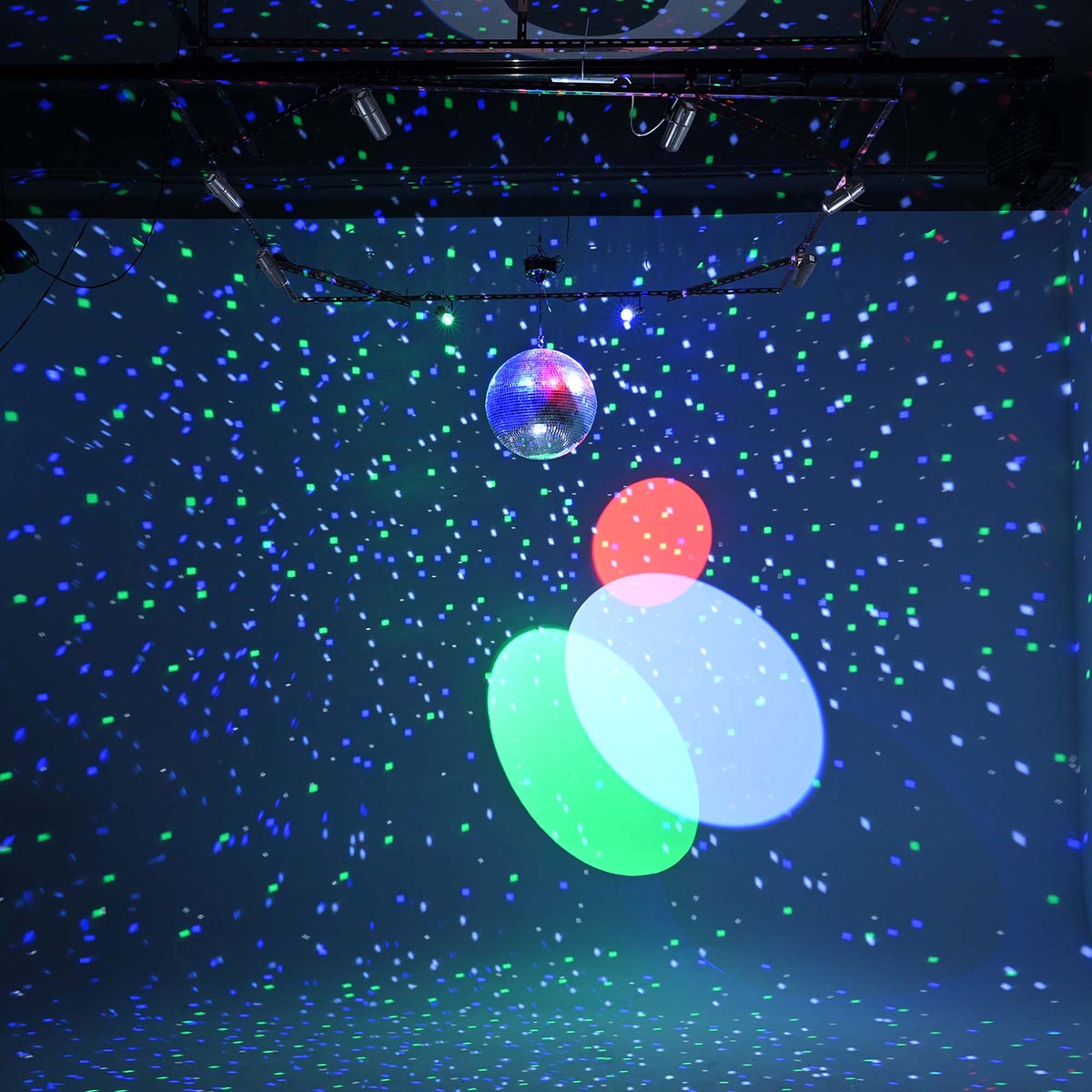 Yescom 16in Shiny Disco Ball with Motor, 8 RGB Lights for Event Party