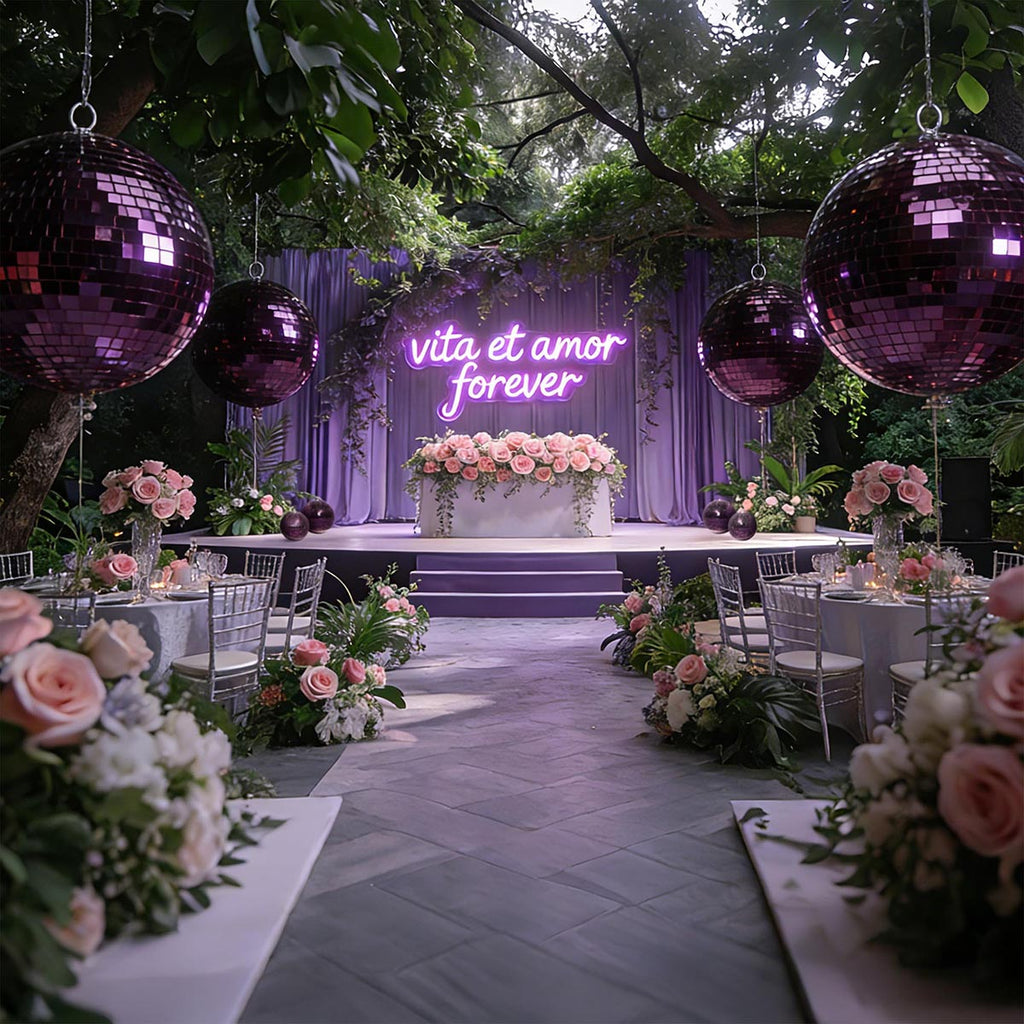Yescom Purple Mirror Ball for Mardi Gras Awards Ceremonies