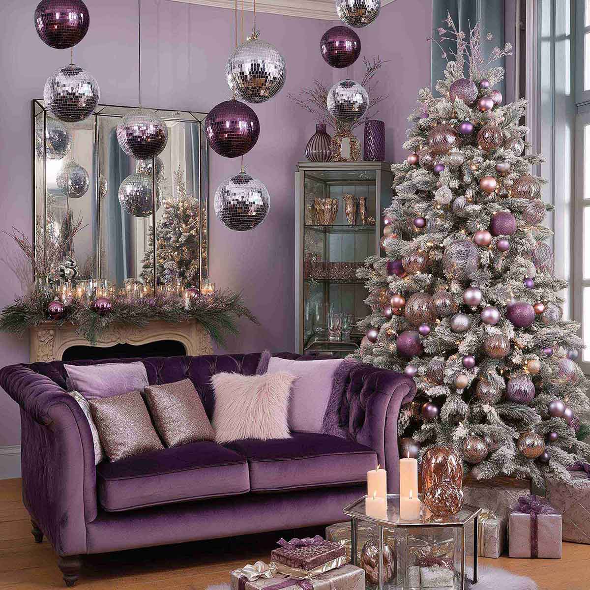 Yescom Purple Mirror Ball for Mardi Gras Awards Ceremonies