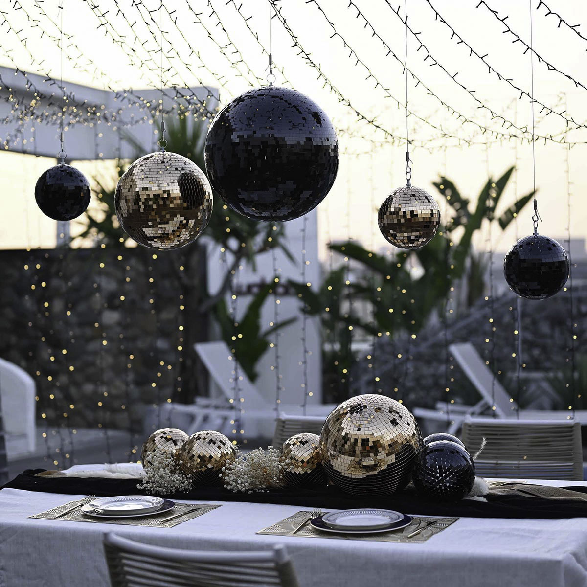 Yescom Black Mirror Ball for Tech Launches Car Show