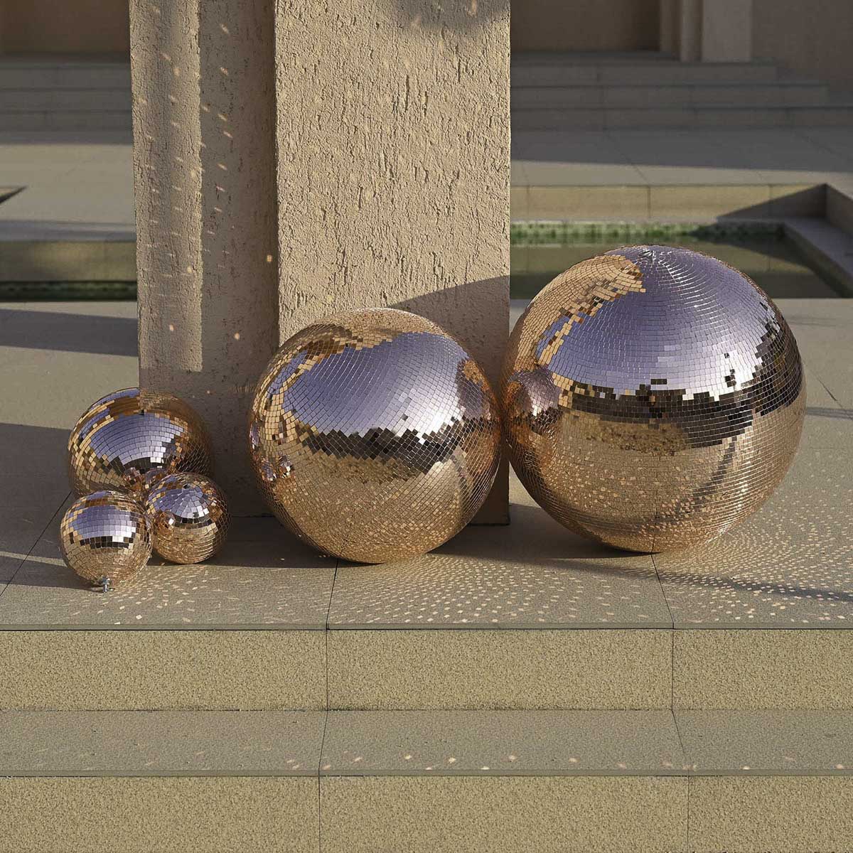 Yescom Rose Gold Mirror Ball for Beach Wedding Luxury Gala