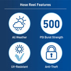 100 ft x 5/8 in Auto-Retractable Garden Hose Reel 28263