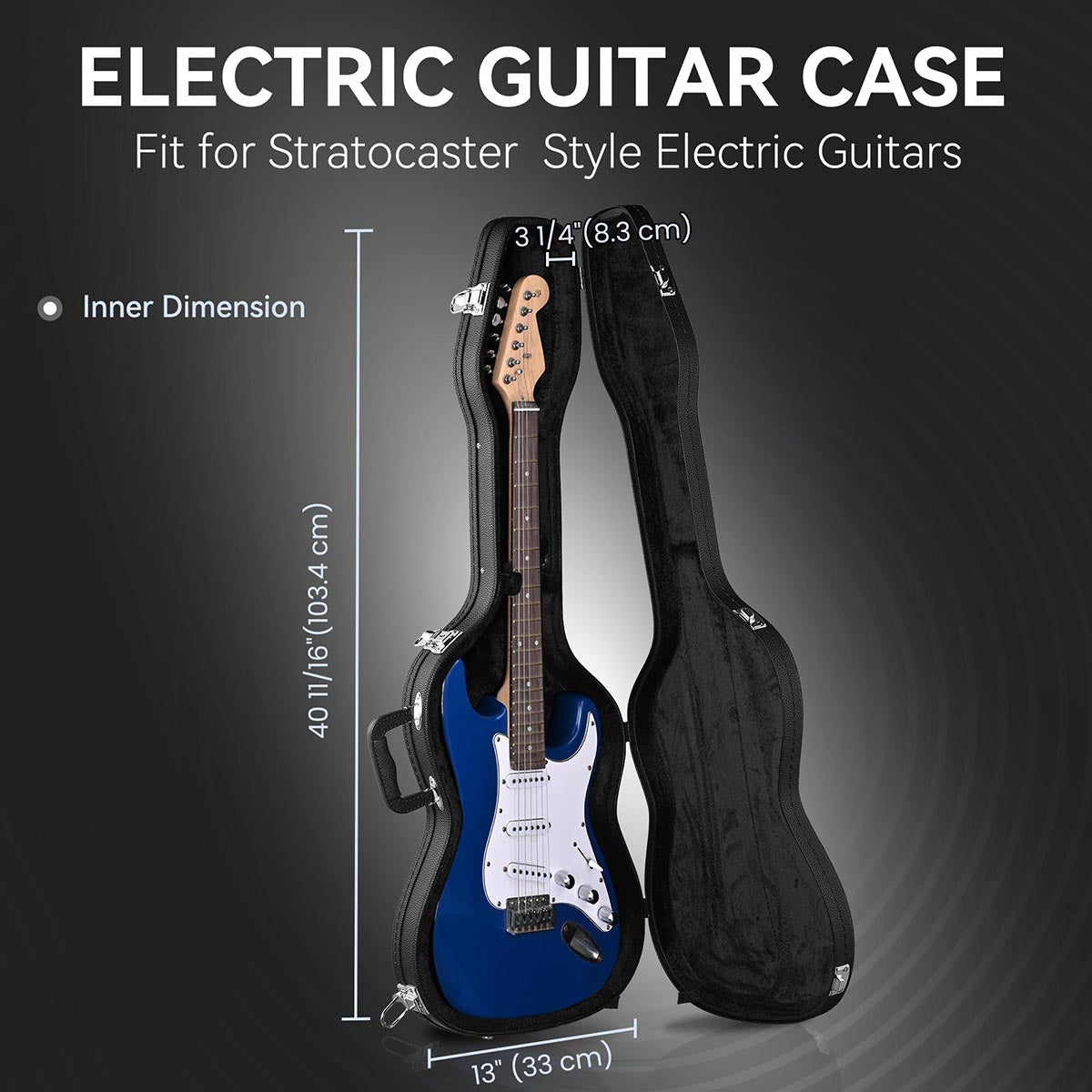 Yescom Lockable Guitar Case Compatible with ST Style Electric Guitars