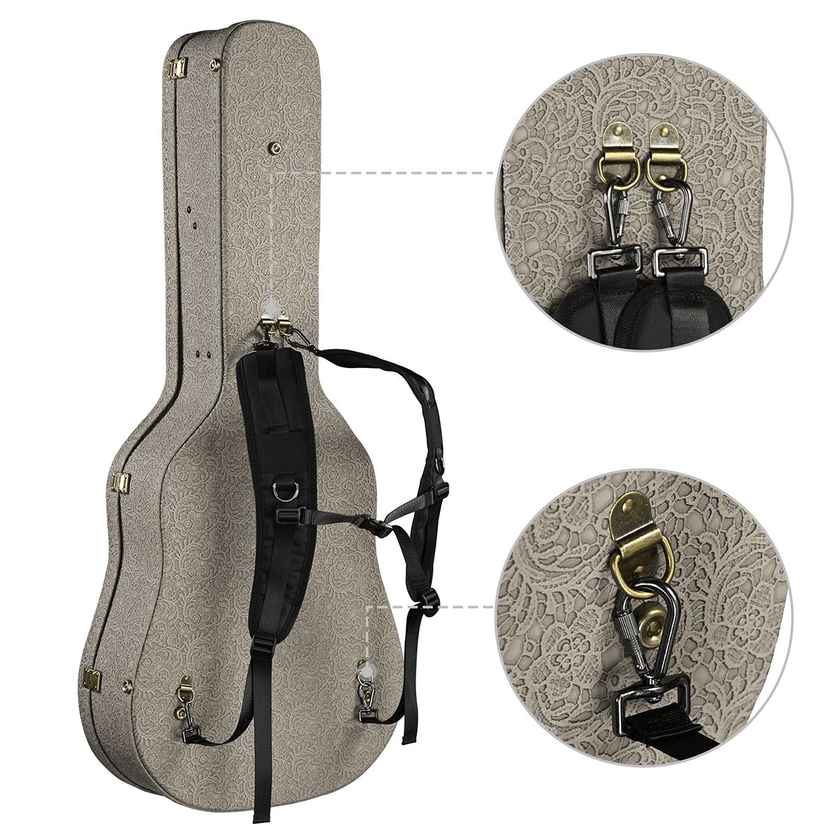 Yescom Padded Backpack Straps with Chest Strap for Guitar Case