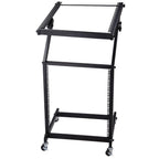 Yescom 19in 12U Space Rolling Audio Mixer Stand Cart Rack Mount