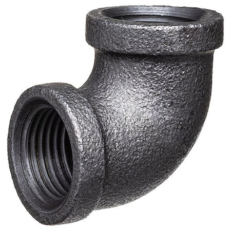 90 Degrees  Elbow Black Coated Malleable Iron Pipe Fitting, 2" Pipe, Female BSPT, Malleable Iron