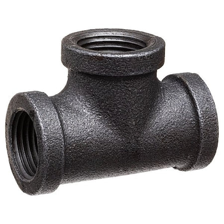 Tee Black Coated Malleable Iron Pipe Fitting, 1/4" Pipe, Female BSPT, Malleable Iron, Class 150