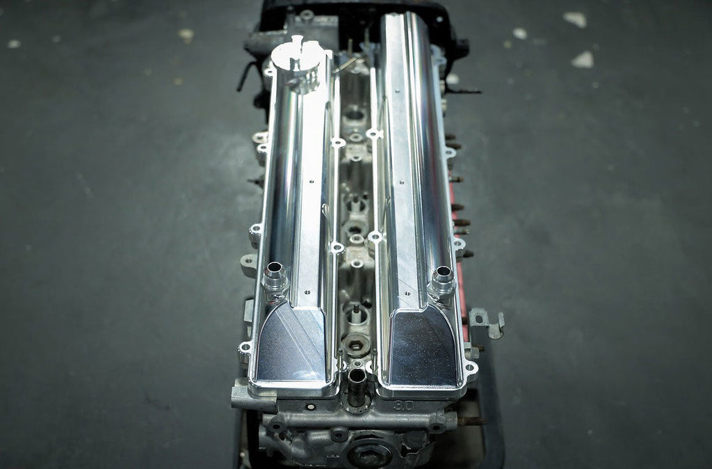 Toyota Supra 2JZ GE VVTI Billet Valve Covers Anodized Oil Cap Bolts 2J AN AN10