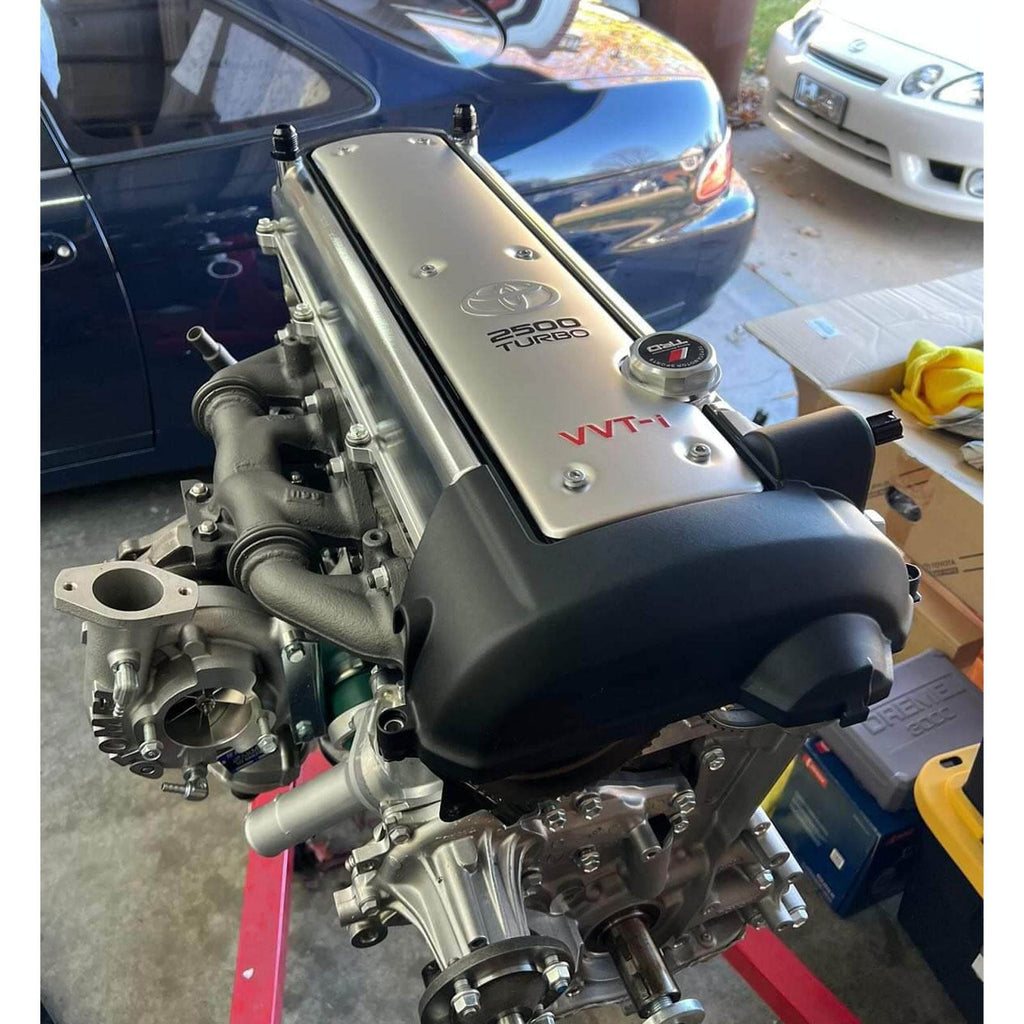 Toyota Supra 2JZ GTE VVTI Billet Valve Covers Anodized Oil Cap Bolts 2J AN AN10