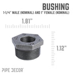1 1/4 in. x 1 in. Black Bushing