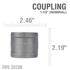 1 1/2 in. Black Coupling