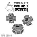 3/8 in. Black 6-Way Fitting