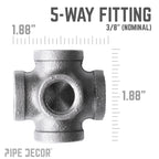3/8 in. Black 5-way Fitting