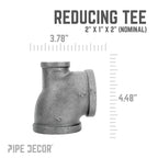 2 in. x 1 in. x 2 in. Black Reducing Tee