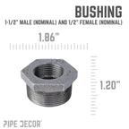 1 1/2 in. x 1/2 in. Black Bushing