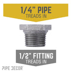 1/2 in. x 1/4 in. Black Bushing
