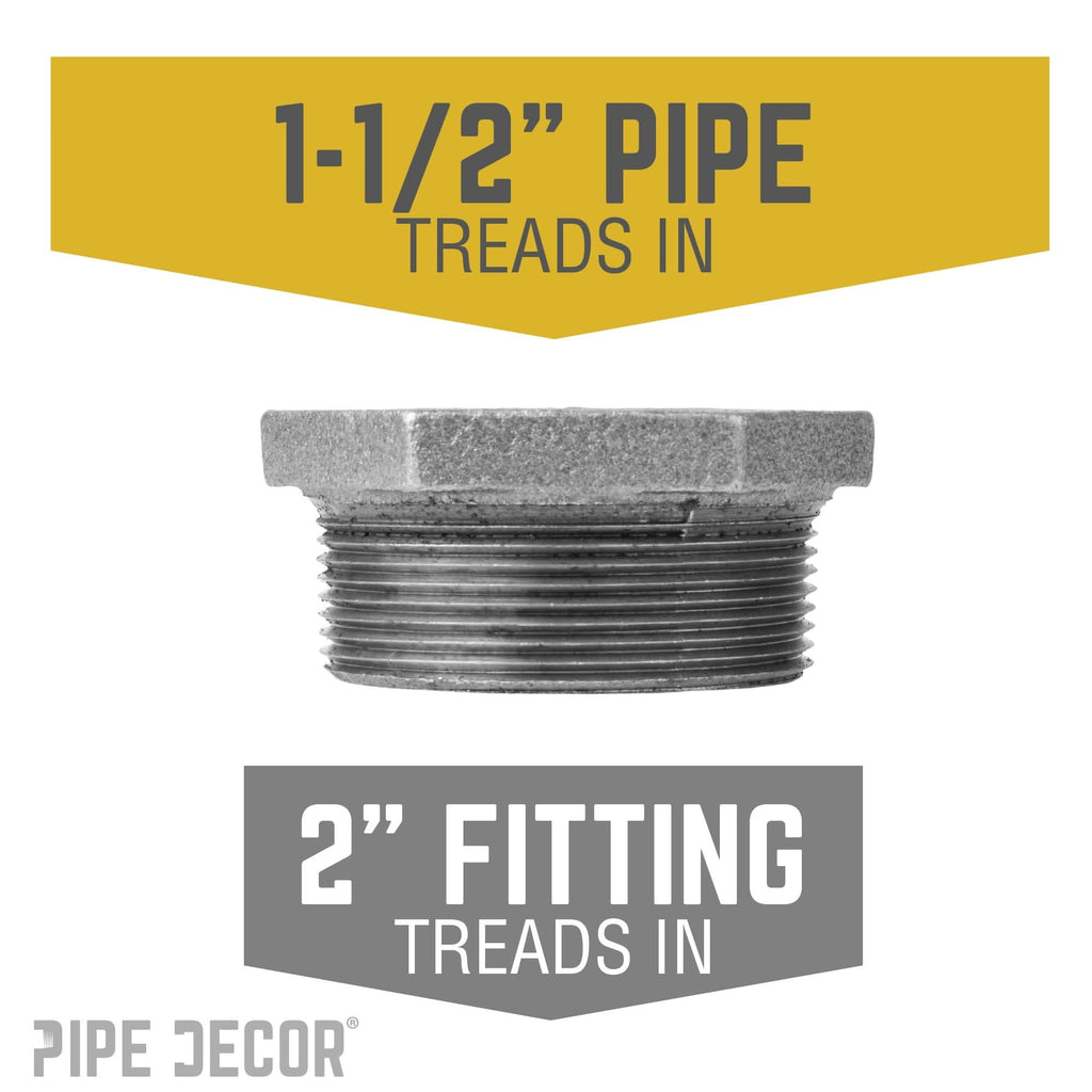 2 in. x 1 1/2 in. Black Bushing