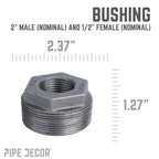 2 in. x 1/2 in. Black Bushing