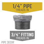 3/4 in. x 1/4 in. Black Bushing