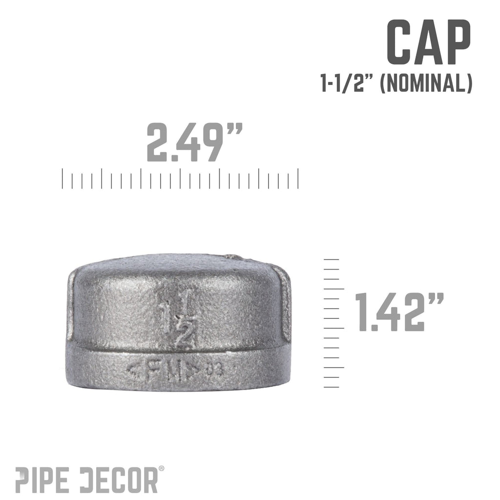 1 1/2 in. Black Cap