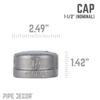 1 1/2 in. Black Cap